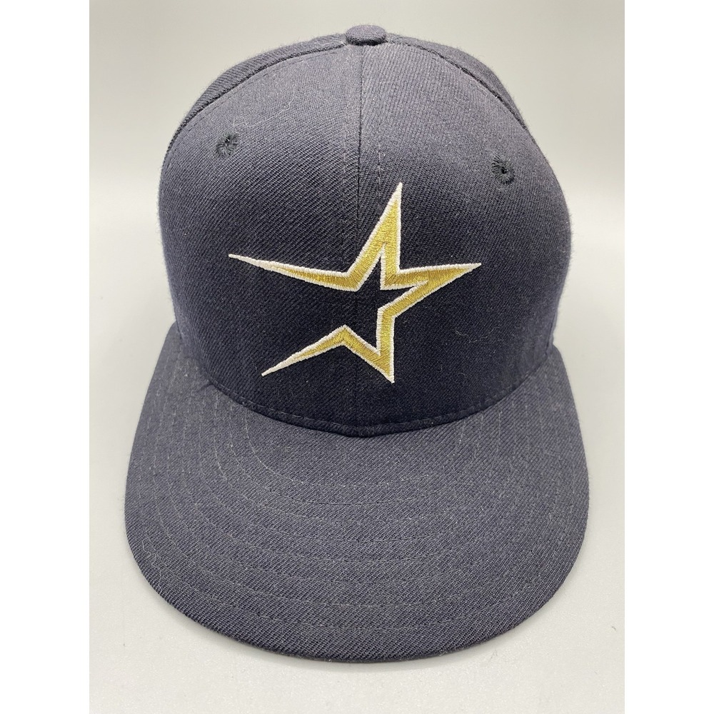 Vintage New Era Houston Astros Fitted Hat Mens 6 3/4 Navy Blue MLB 59Fifty 90s